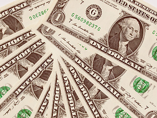 Image showing Retro look Dollar notes 1 Dollar