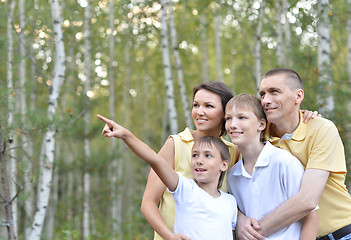 Image showing  Happy family walking 