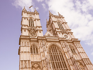 Image showing Retro looking Westminster Abbey in London