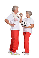 Image showing Senior couple exercising