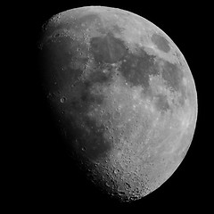 Image showing Black and white Gibbous moon