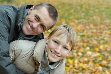 Image showing Portrait of father and son