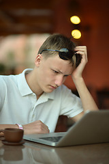 Image showing  boy with laptop 