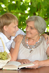 Image showing  Grandmother with her grandson 