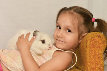 Image showing Girl with a rabbit 