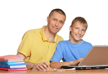 Image showing  Boy doing homework 