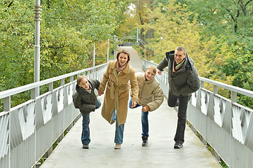 Image showing Happy Family walking