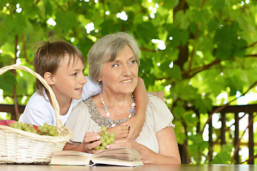 Image showing Grandmother with her grandson