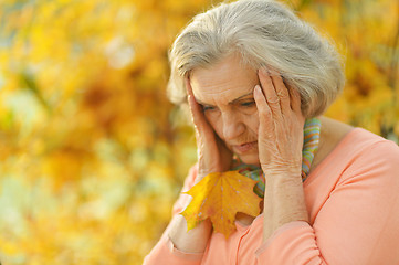 Image showing thinking senior woman