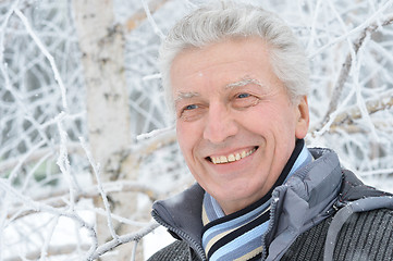 Image showing  Elderly man in winter 