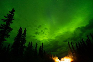 Image showing Wrangell Mountains Northern Lights Aurora Borealis Alaska Night 