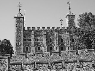 Image showing Black and white Tower of London