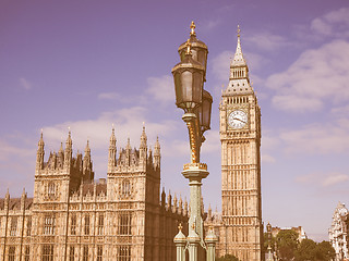 Image showing Retro looking Houses of Parliament in London