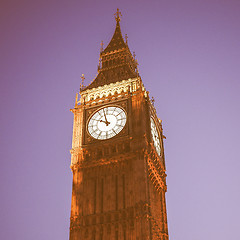 Image showing Retro looking Big Ben in London