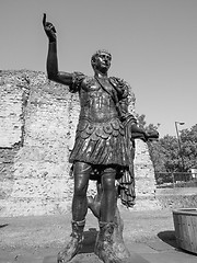 Image showing Black and white Trajan statue in London