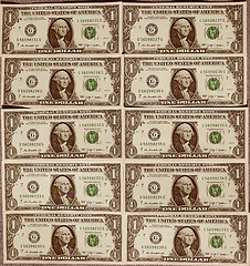 Image showing Retro look Dollar notes 1 Dollar