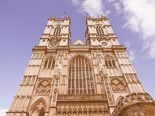 Image showing Retro looking Westminster Abbey in London