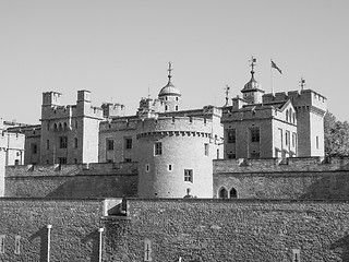 Image showing Black and white Tower of London