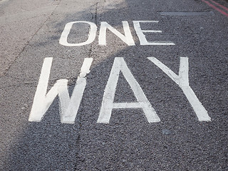 Image showing One way