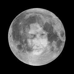 Image showing Moon with girl face