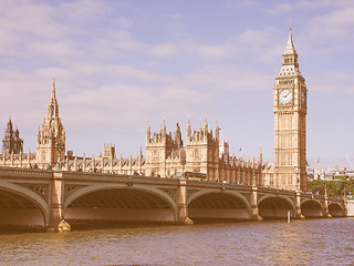 Image showing Retro looking Houses of Parliament in London