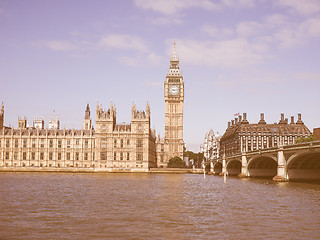 Image showing Retro looking Houses of Parliament in London