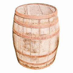 Image showing Retro looking Wooden barrel cask