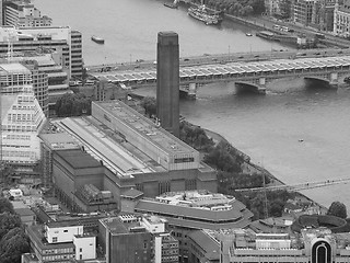 Image showing Black and white Aerial view of London