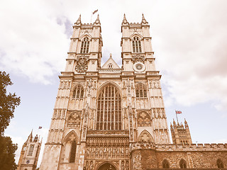 Image showing Retro looking Westminster Abbey in London