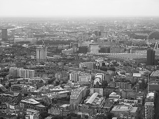 Image showing Black and white Aerial view of London