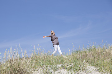 Image showing Walk in the dunes