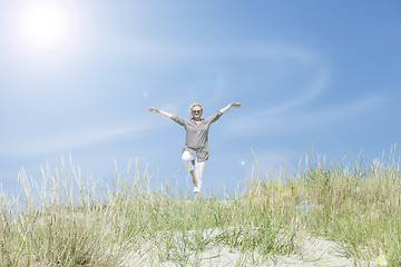 Image showing Seniors Sport on the beach