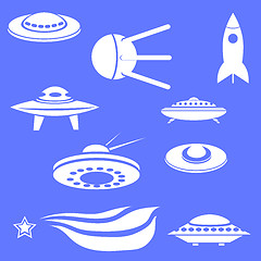 Image showing Set of Spaceships Silhouettes