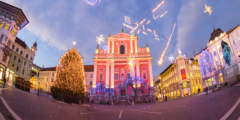 Image showing Preseren\'s square, Ljubljana, Slovenia, Europe. 