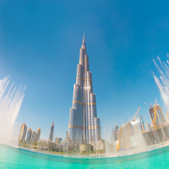 Image showing Burj Khalifa and Dubai Fountain in Dubai.