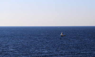 Image showing Beautiful sailboat sailing