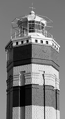 Image showing Beautiful brick lighthouse  