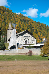 Image showing 
Panoramic view of the church of St. Moritz, Switzerland