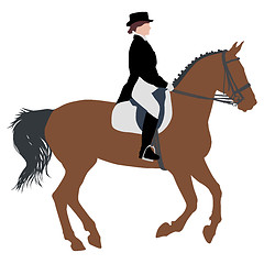 Image showing silhouette of horse and jockey