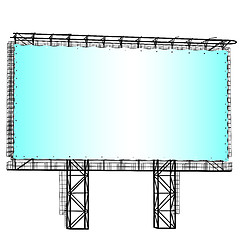 Image showing Silhouette of Steel structure billboard. illustration.