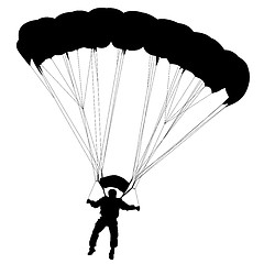 Image showing Skydiver, silhouettes parachuting illustration