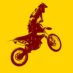 Image showing Rider participates motocross championship.  