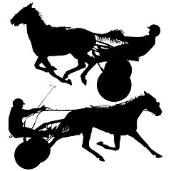 Image showing silhouette of horse and jockey