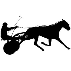 Image showing silhouette of horse and jockey