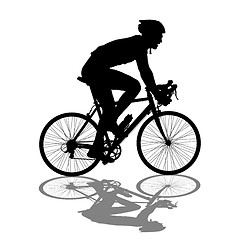 Image showing Silhouette of a cyclist male.  or illustration.