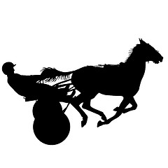 Image showing silhouette of horse and jockey