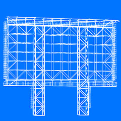 Image showing Silhouette of Steel structure billboard. illustration