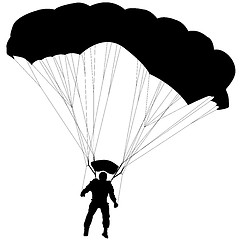 Image showing Skydiver, silhouettes parachuting illustration