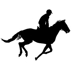 Image showing silhouette of horse and jockey