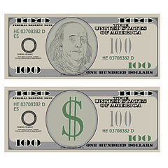 Image showing Hundred dollar bank notes. illustration.